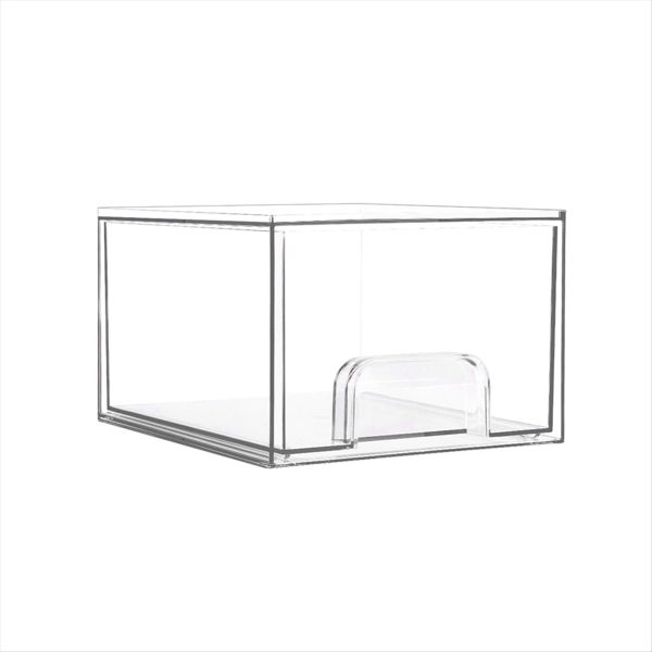 1 Pcs Clear Stackable Storage Drawers Bathroom Makeup Organizer