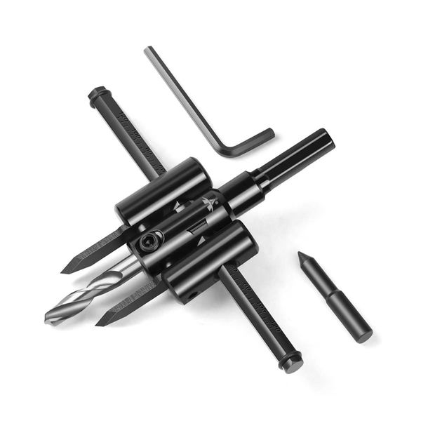 ALANES 30mm to 120mm Adjustable Metal Circle Hole Saw Drill Bit Cutter