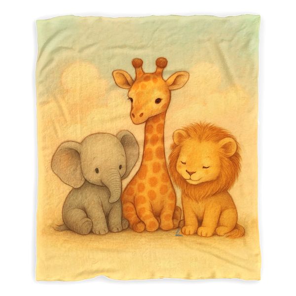 Baby Safari Friends Minky Blanket by Nathan Pieterse