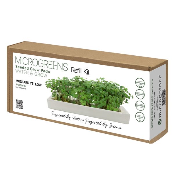 Microgreens Superfood Seeded Grow Pads - Refill - Mustard Yellow - Pack of 5
