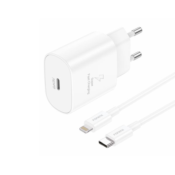 Foneng 25W GaN PD Ultra Fast Charger USB-C Lightning Cellphone Charger