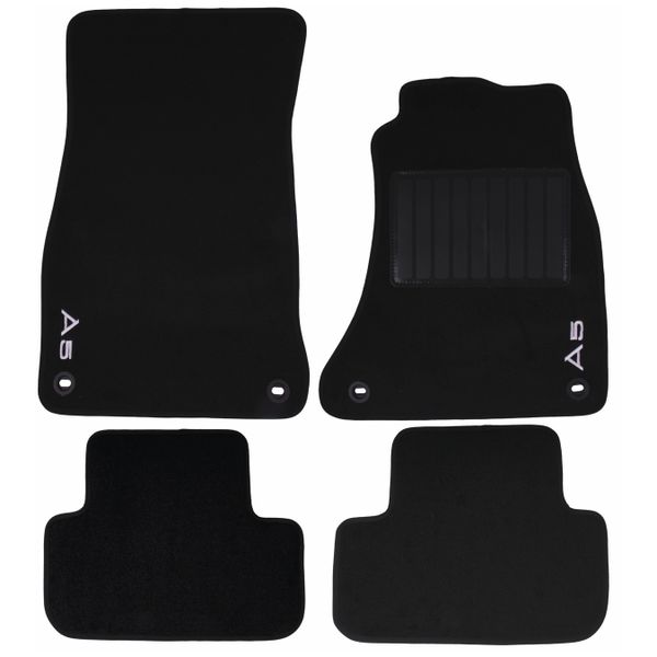 4-Piece Carpet Set Compatible with Audi A5 (Black)
