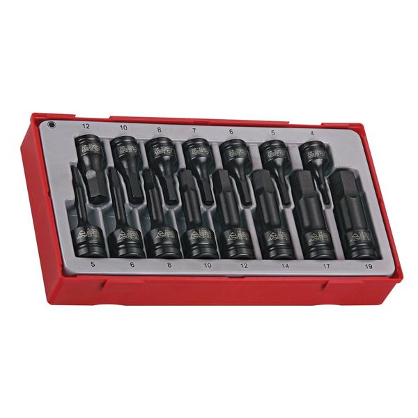 TengTools - 3/8" &amp; 1/2" Drive Hex Impact Socket Set, 15 Piece - TT9015HX
