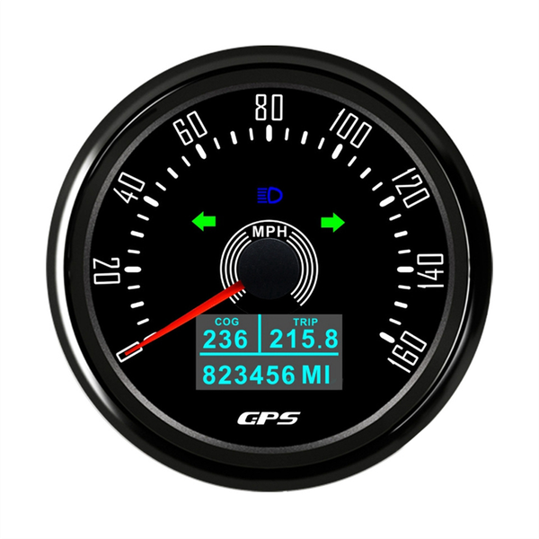 85MM GPS Speedometer with GPS Antenna 7Colors Backlight 0-160MPH,B