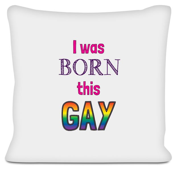 I was Born This Gay Birthday Christmas Lesbian Gift Pillow Scatter Cushion