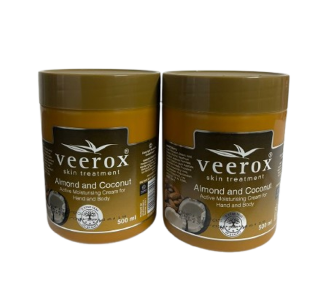 Veerox Almond &amp; Coconut Moisturising Cream -500ml (Pack of 2)
