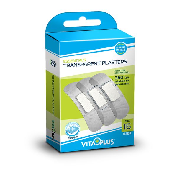 Pack of 4 VitaPlus Transparent Classic Plasters
