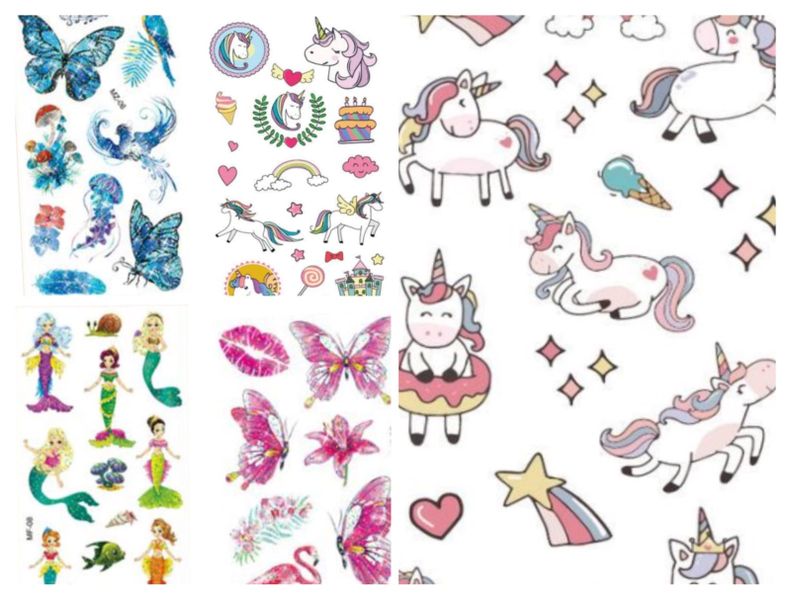 Kids Tattoos Cartoon Range - Unicorn Fun