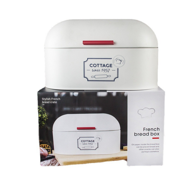 Cottage Bread Bin Stainless Steel Food Bread Storage Container Kitchen