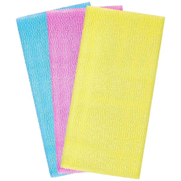 Exfoliating Washcloth Back Scrubber Washcloth African Net Sponge - 3 Pack