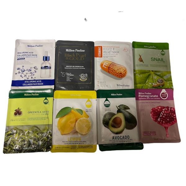 Pack of 8 Facial Mask Sheets- For Men &amp; Women