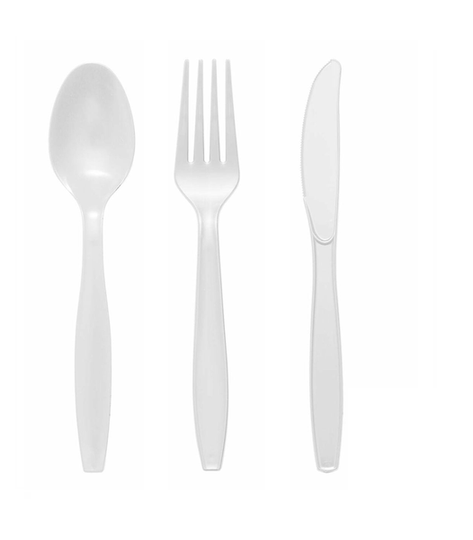 Plastic Cutlery - Spoons, Knives, Forks - Pack of 150
