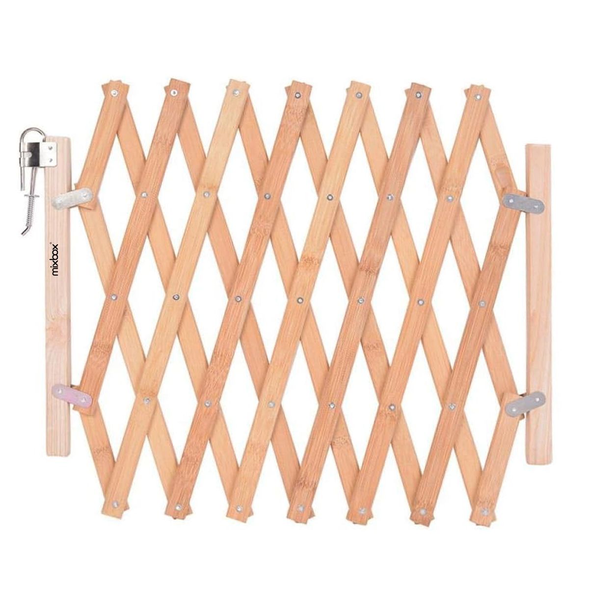 Mix Box Wooden Retractable Dog Gate Safety Protection for S/M Pet 110x48cm