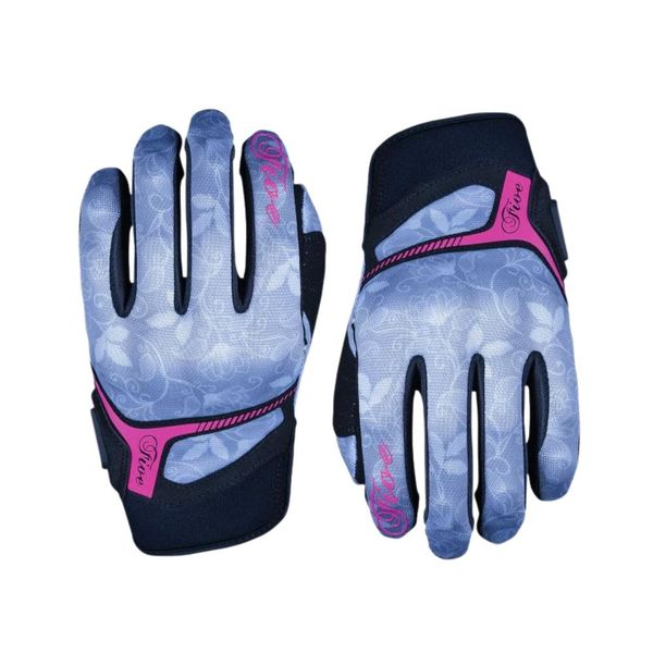 Five Gloves RS3 Replica Woman Flower Grey/Pink Motorcycle Gloves