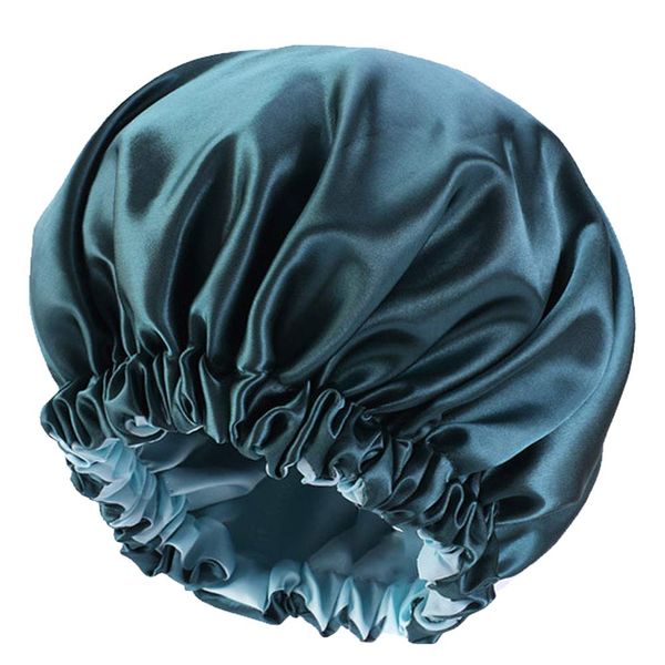 Satin Bonnet, Silk Hair Bonnet for Sleeping Slouchy Beanie, Blue