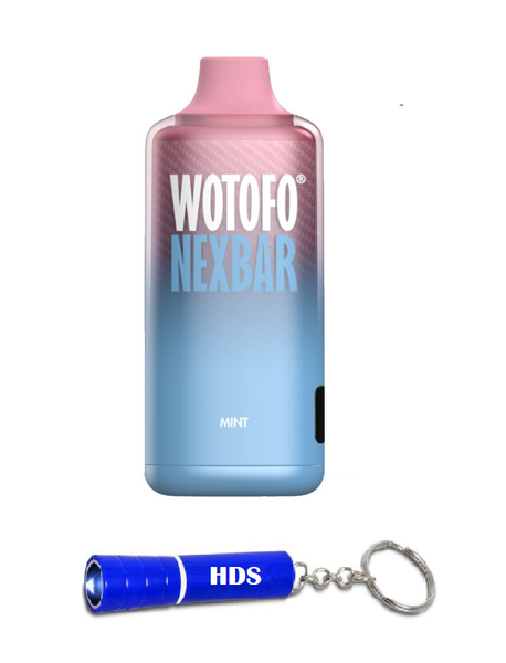 Wotofo Nexbar 10k 50mg Disposable Vape - Cool Mint with HDS Torch
