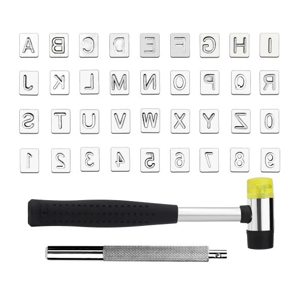 38 Piece Leather Stamping Tools Leather Stamping Kit with Letters Numbers