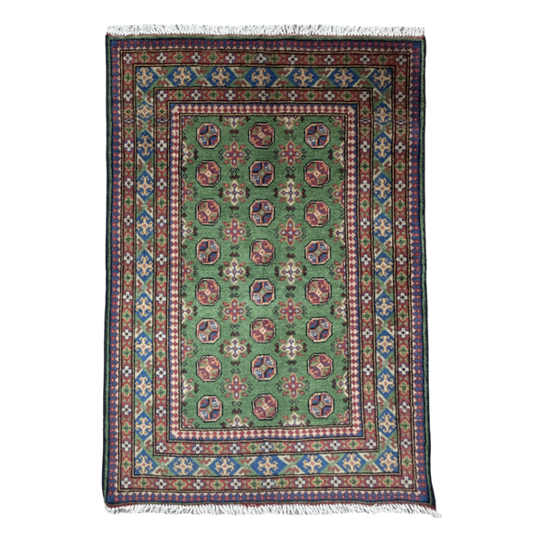 Carpet Express &amp; Decor/HandMade Color Afghan Emerald Green.Red- 180 x 117cm