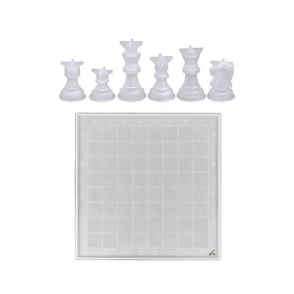 ALANES Chess Set Mould Checkers Board Mold Silicone Chess Piece Mold