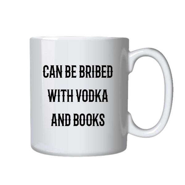 Vodka and Books Coffee Mug - Best Funny Novelty Gift Idea for Readers