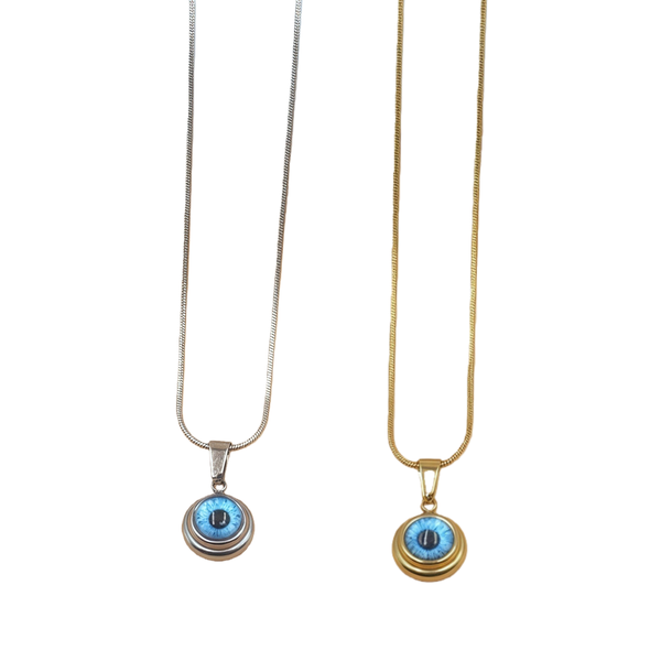 2 Angel's Eye Titanium Steel Golden Clavicular Chains