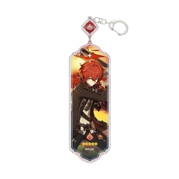 Diluc Character Keyring and Bag Ring - Cute Cartoon Keychain