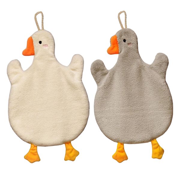 Home Kitchen Bathroom Super Absorbent Duck Hand - Face Towel - Set of 2 - 35cm