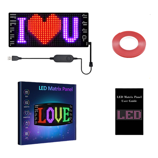 LED Car Sign, App Control, Flexible 5V Scrolling Display, DIY Design Text