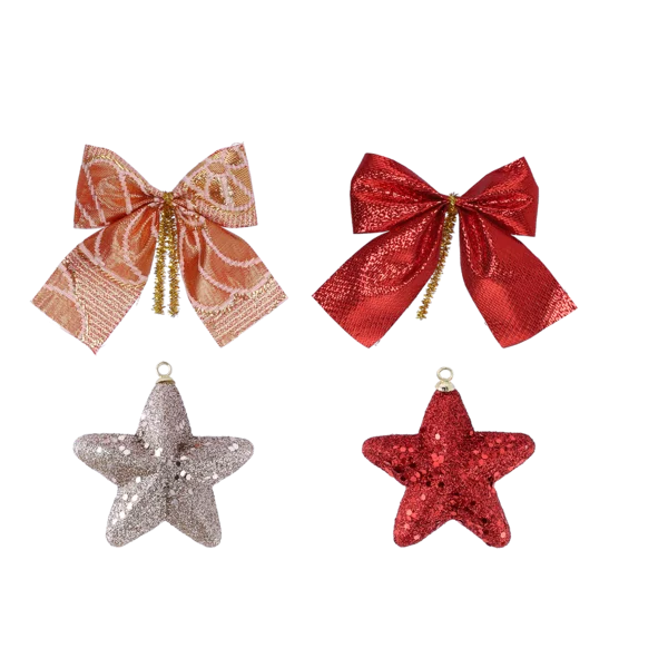 Season's Greetings Christmas Ornament Tree Decorations 8 Pack