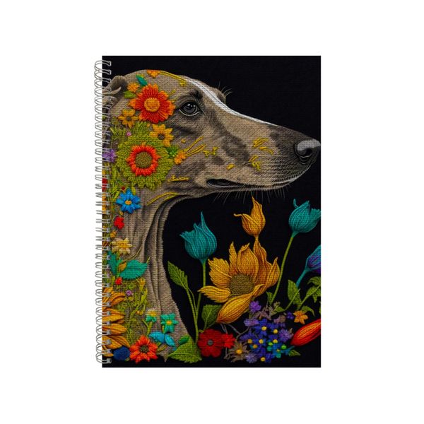 Embroidered GREYHOUND Notebook Dog Gift Idea Notepad Pad 100