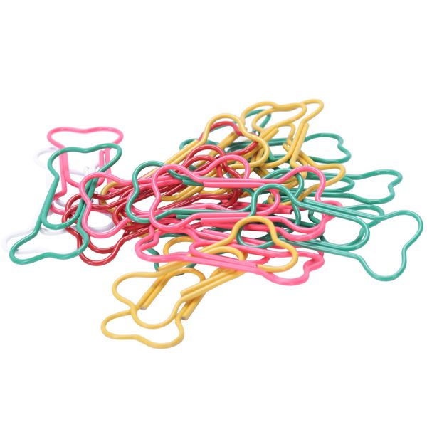 Metal Paper Clips 24 Pieces in Pvc Box Bone