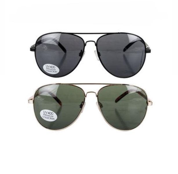 Men's Classic Aviator Sunglasses - 2 Pairs
