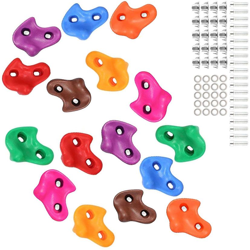 16 Pieces Jumbo Rock Climbing Holds Grips With Mounting Screws For Wood