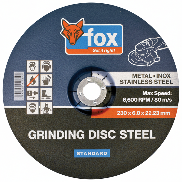 Fox - Grinding Disc Steel for Metalworking - 230mm x 6.0mm