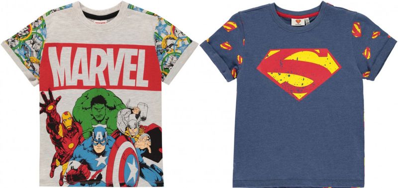 Character Kids - 2 Pack Short Sleeve T Shirt Boys - Avengers/Superman J [Parallel Import]