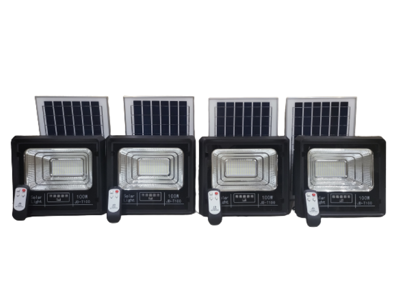 4 Pack Bright Watertight 100W Solar Flood LED Light