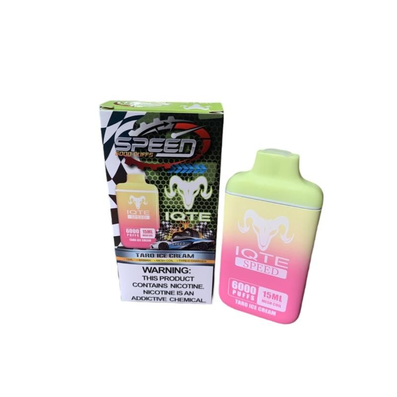 IQTE Speed 6000 Puffs Vaping Device Taro Ice Cream Shop Today. Get