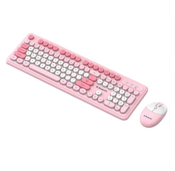 Home Office Portable Retro Colorful Wireless Keyboard And Mouse Set
