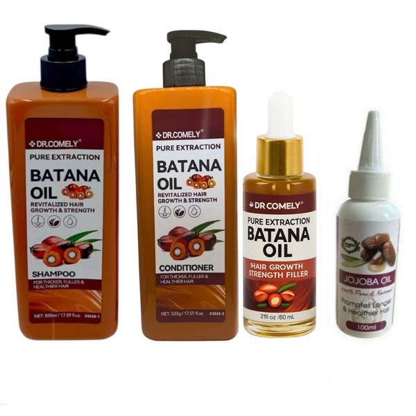 Dr. Comely Batana Oil Hair Growth &amp; Strength Set + Jojoba Oil (4-in-1)