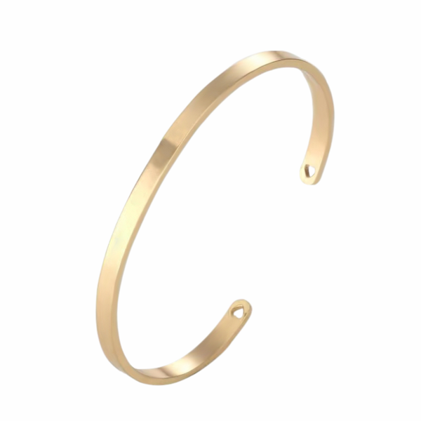 Surgical Steel Gold Bangle with Heart