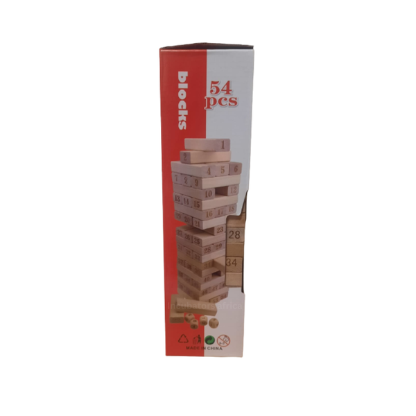 Wood Building Blocks 54 Pieces Number Game