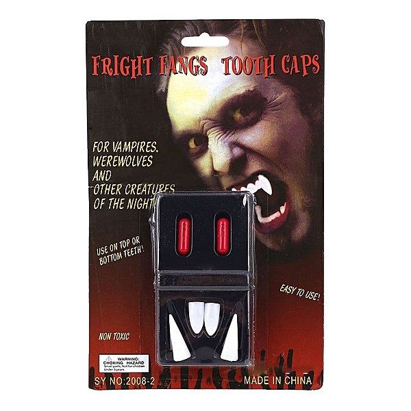 Halloween Vampire Fang Tooth Caps &amp; Blood Capsules Set - Pack of 2