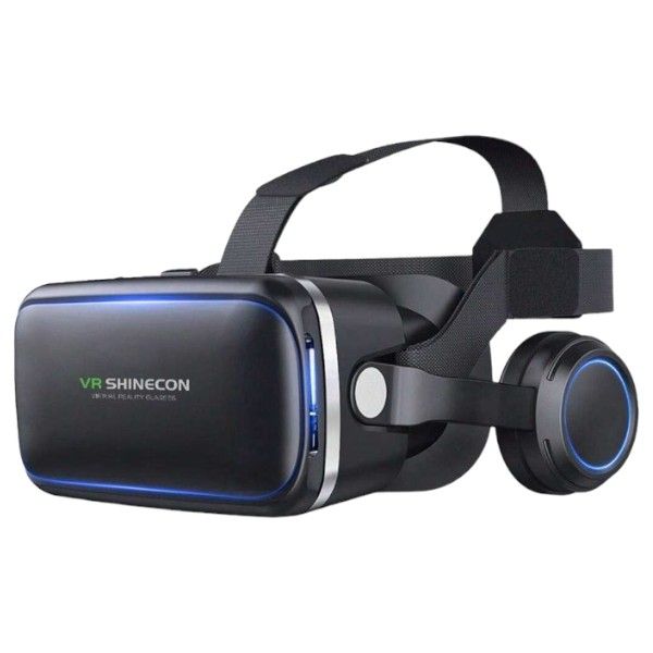 SHINECON - Virtual Reality Headset With 3D Stereo Headphones - Black