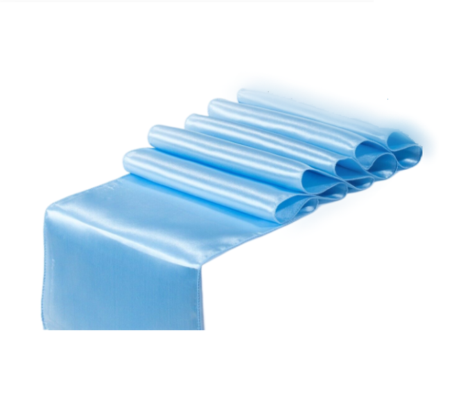 Satin Table Runner Baby Blue - 35 x 300cm