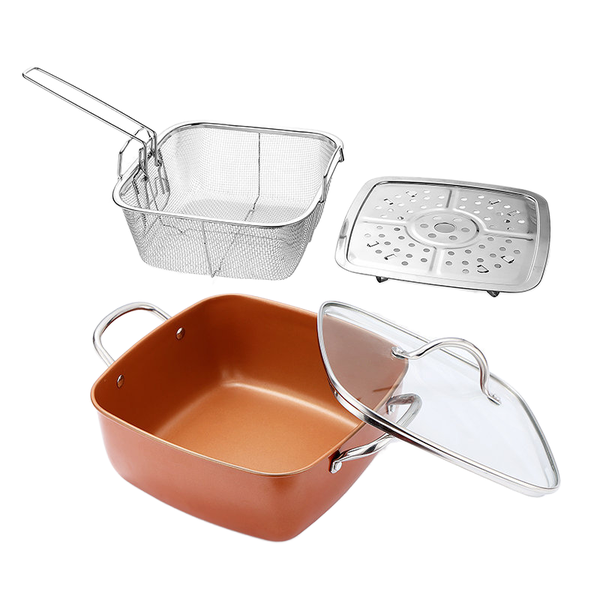 Stainless Steel Deep Fryer And Non Stick Pan Set Of Four Pieces
