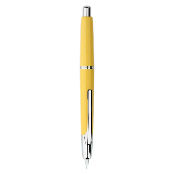 Press Resin Fountain Pen Peacock Yellow(Silver Clip)