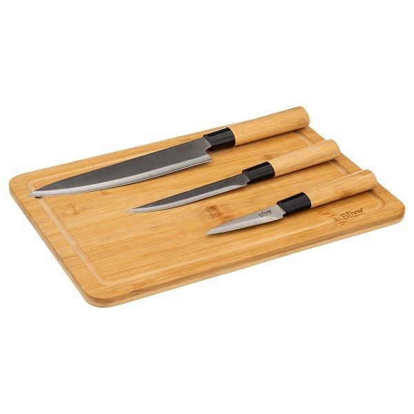 5five Bamboo Cutting Board with Chef, Peeling &amp; Paring Knife 25x40.2cm