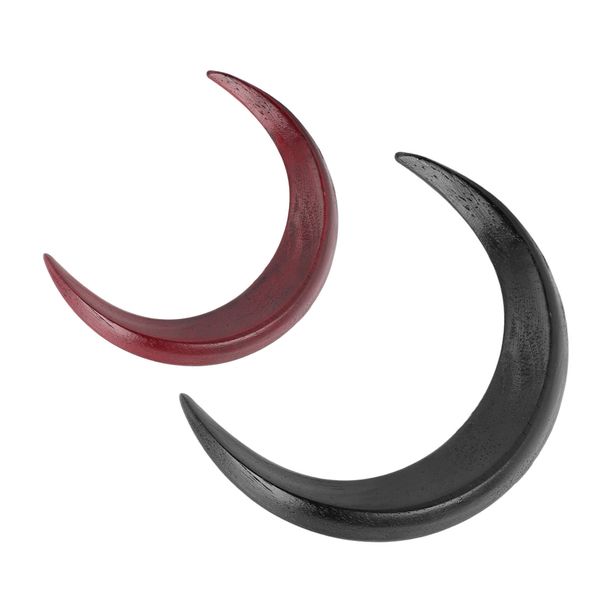 Hair Styling Fork Crescent Black Red 2 Pack