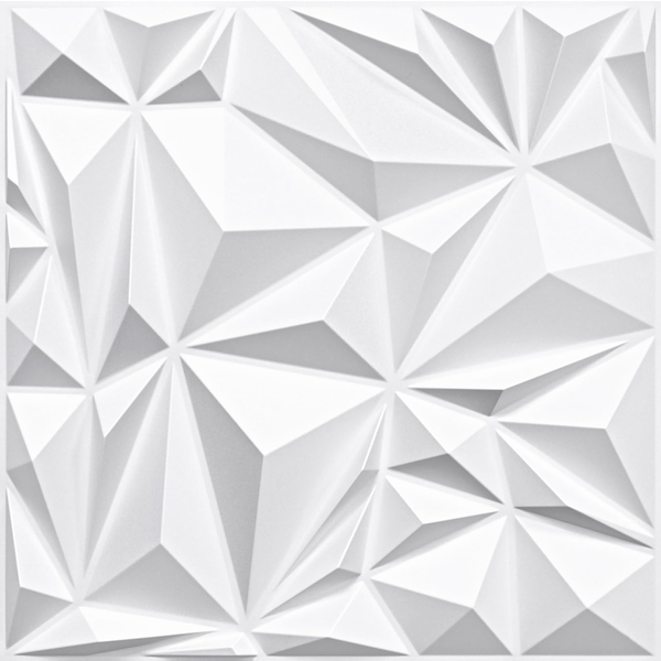 White 3D Abstract-Look PVC Wall Panels - Modern Décor for Walls &amp; Ceilings