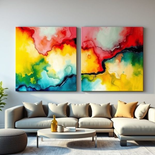 Canvas Wall Art: 2 - Piece Set - Color Carnival